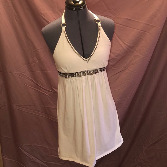 summer mini dress halter Blue Clams Halter Mini Dress